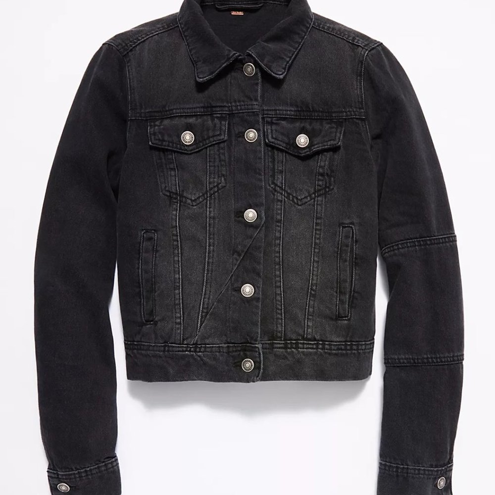 Free People Rumors Black Jean Jacket - Women | Color: Black | Size: XS